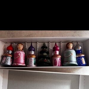 Festive Hand-Painted Holiday Ornament Set